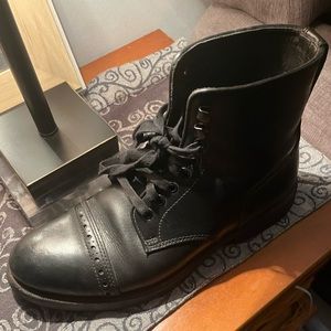 Coach Bleecker Cap Toe Black Boots Mens
